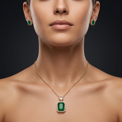 Luxora Emerald Elegance Pendant Set