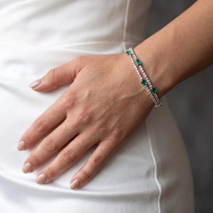 Luxora Midnight Sparkle Dual-Line Bracelet