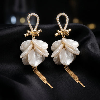 Luxora Pearl Blossom Cascade Earrings