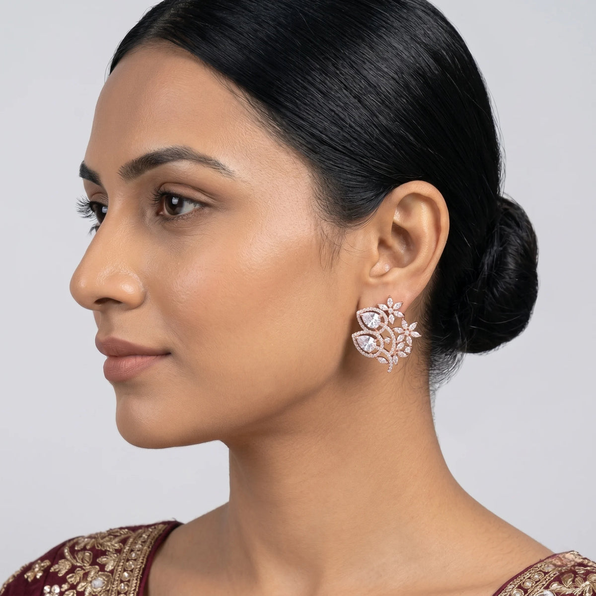 Luxora Enchanted Floral Crystal Studs