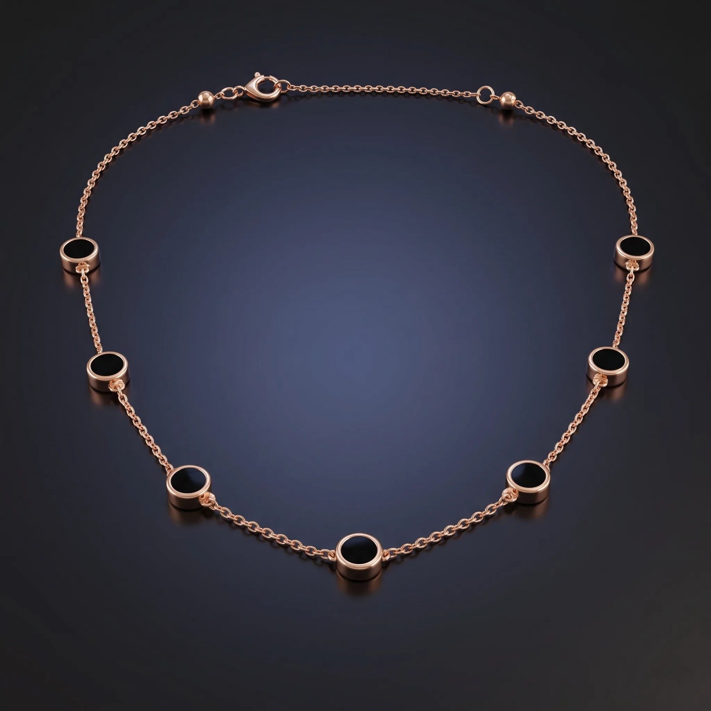 Luxora Midnight Elegance Onyx Station Necklace