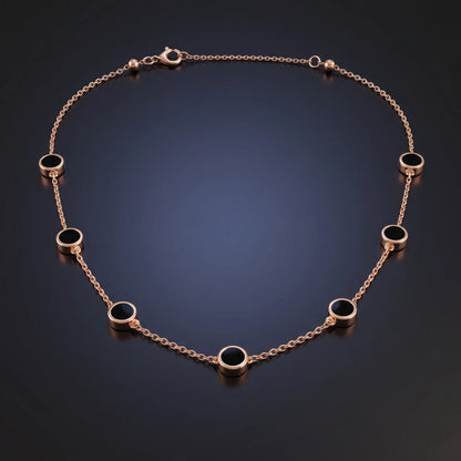 Luxora Midnight Elegance Onyx Station Necklace