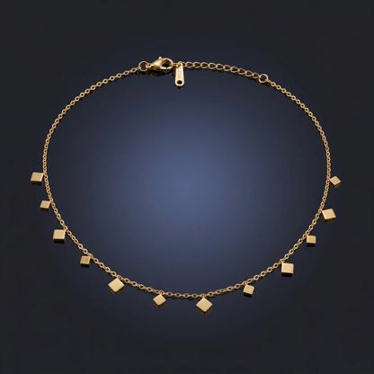 Luxora Golden Geo Charm Necklace