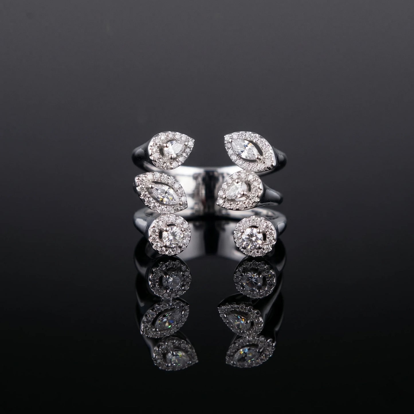 Luxora 3 Celestial Halo Open Diamond Rings