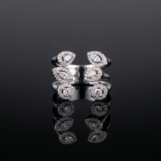Luxora 3 Celestial Halo Open Diamond Rings