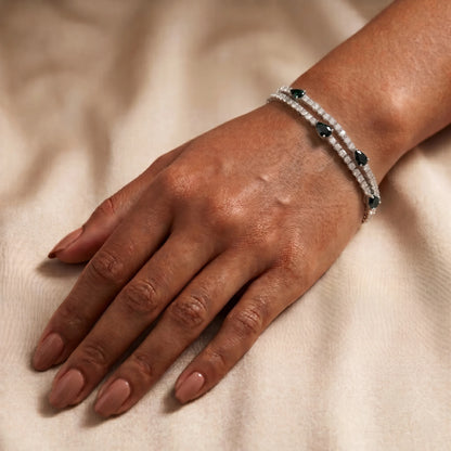 Luxora Midnight Sparkle Dual-Line Bracelet