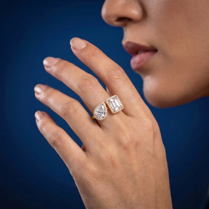 Luxora Dual Radiance Halo Open Ring