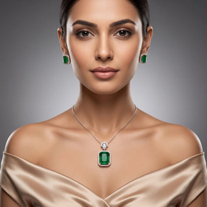 Luxora Emerald Elegance Pendant Set