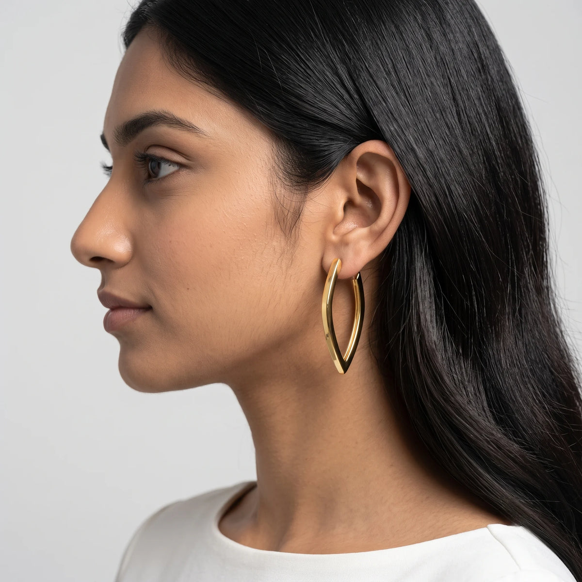 Luxora Sleek Arc Hoop Earrings