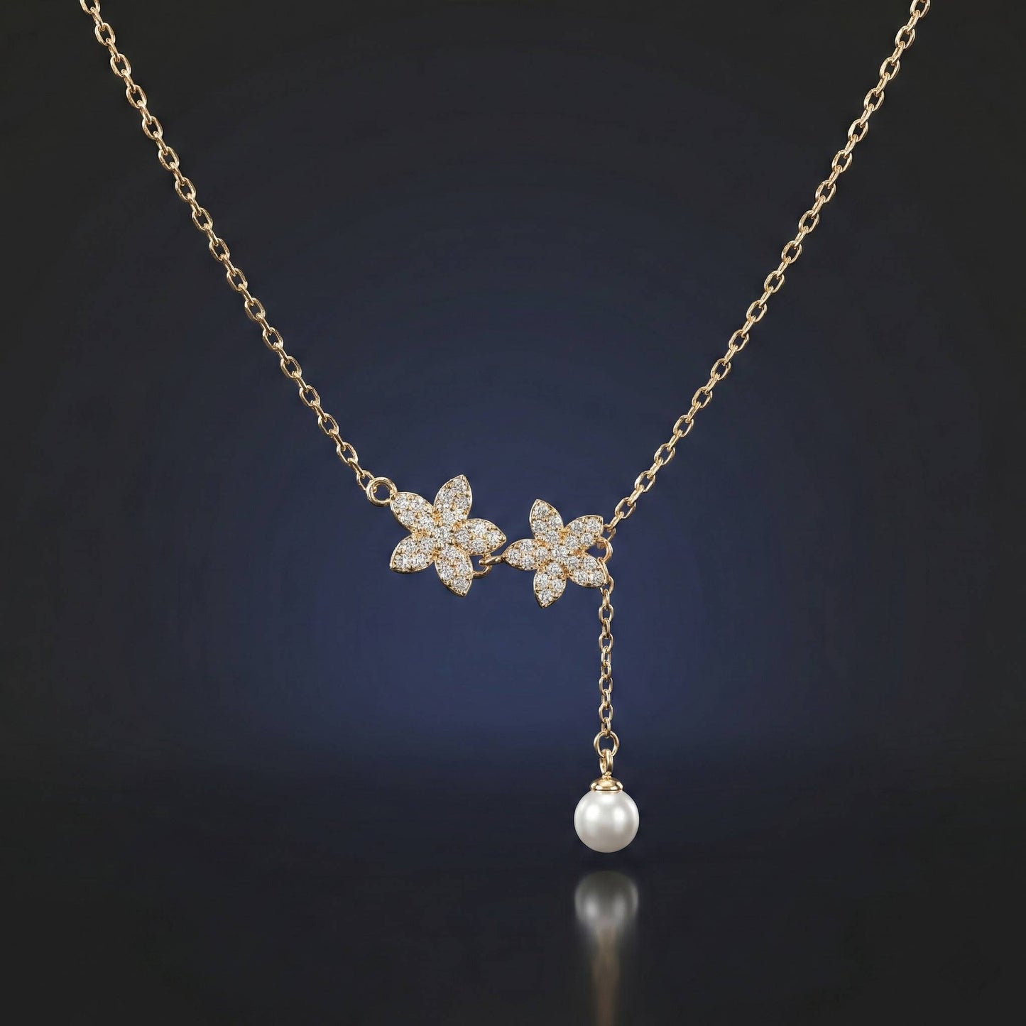 Luxora Two Flowers with Pearl