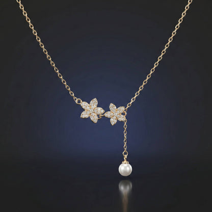 Luxora Two Flowers with Pearl
