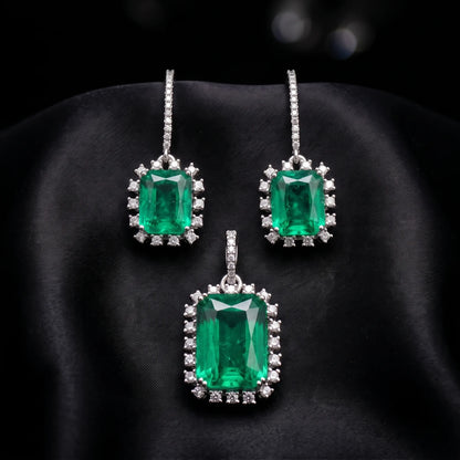 Luxora Crimson Royale Halo Pendant Set
