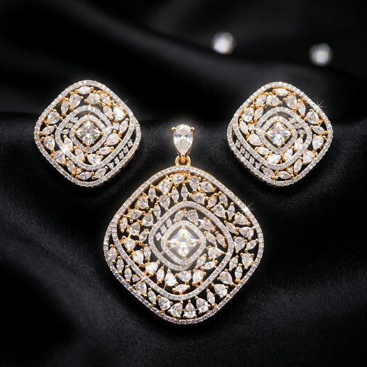 Luxora Celestial Sparkle Diamond Pendant Set
