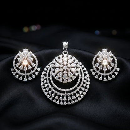 Luxora Celestial Cascade Diamond Pendant Set